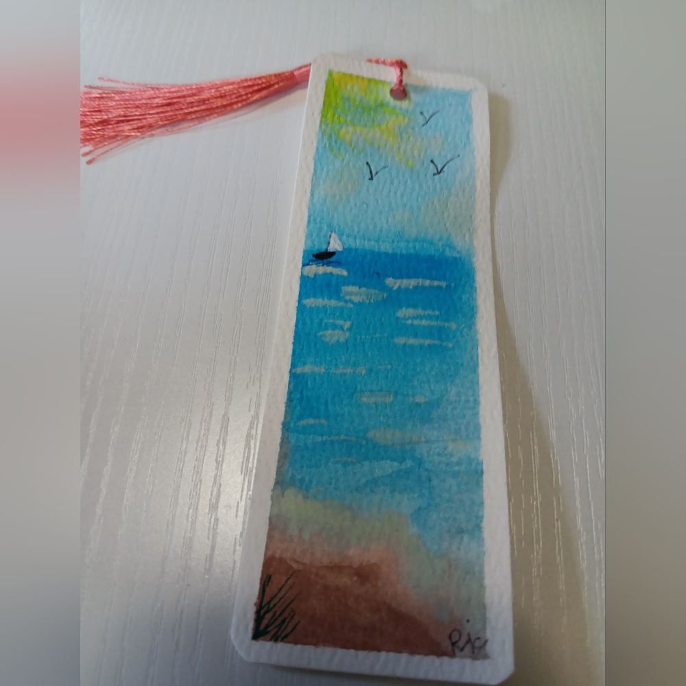 Handcrafted Blue and Green Bookmark